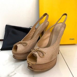 Fendi peep toe platform heels